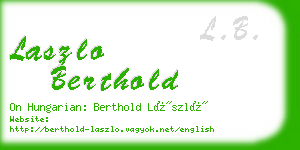 laszlo berthold business card